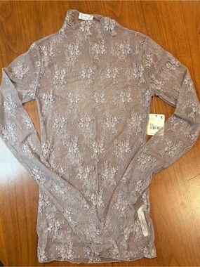 NEW Free People Intimately Lady Lux Layering Top Mauve Top XS